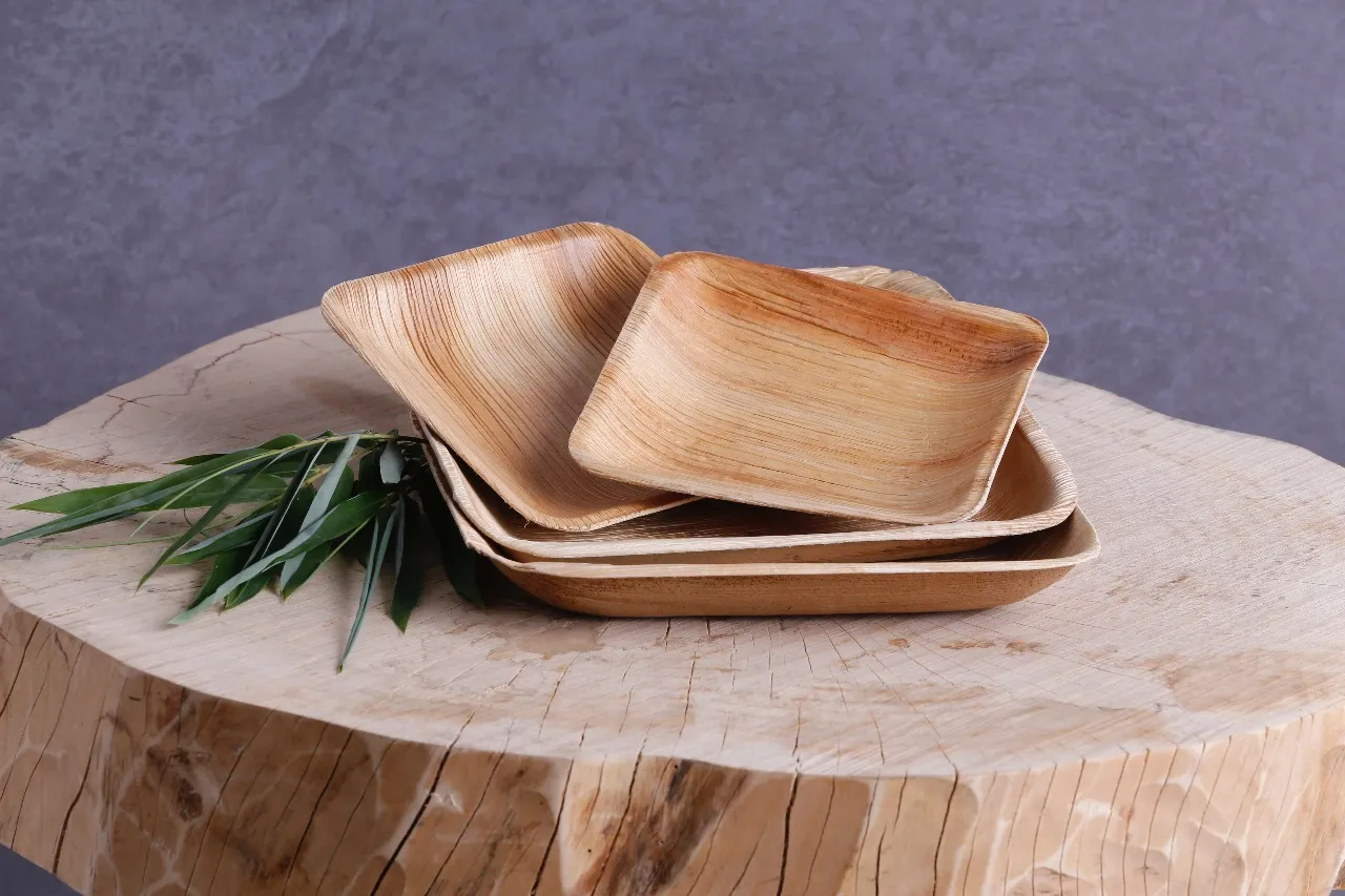 6-Inch Square Areca Leaf Plates