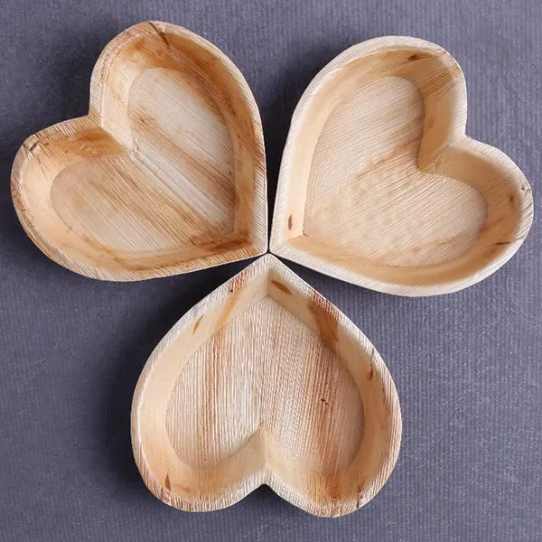 Heart Shaped Disposable Areca Leaf Plate - Image 3